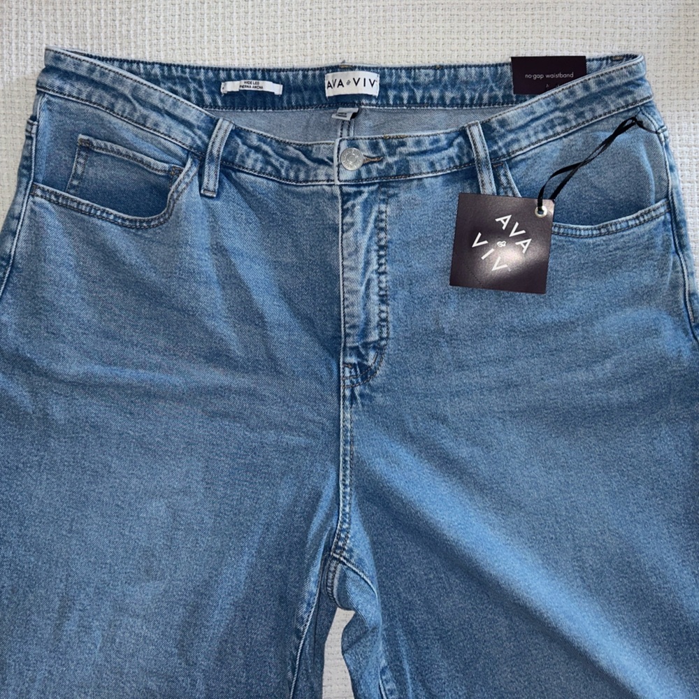 Ava + Viv wide leg high rise denim